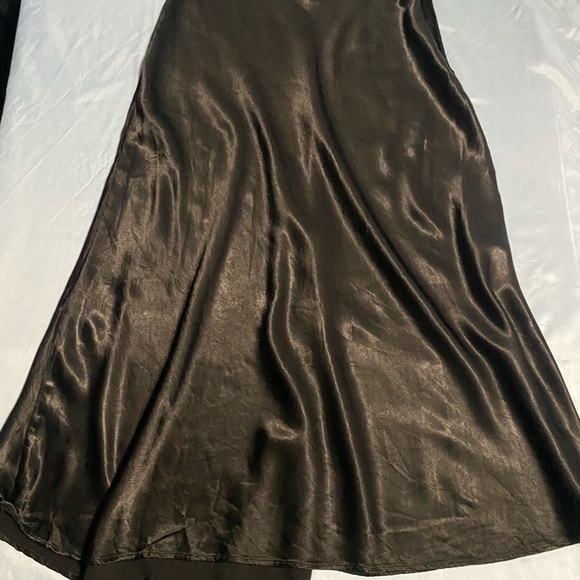 ZARA SATIN EFFECT MIDI SKIRT BLACK M - Picture 10 of 13